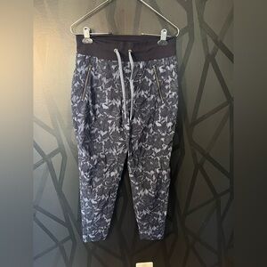 Athleta Black and Gray Floral Joggers